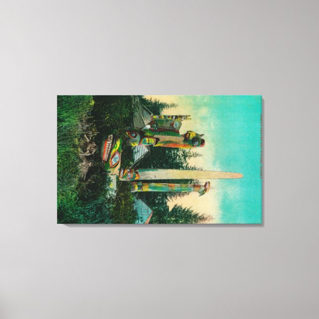 Toile Graves et totems indiens dans l'État de l'Alaska (Recto)