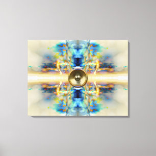 Toile Gravure de haut-parleur de musique kaléidoscope or