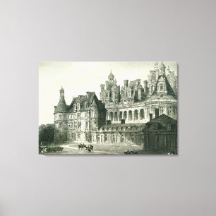 Toile Gravure historique du Château Chambord Thomas Allo