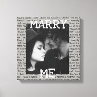 Gray and White Marry Me Couple's Photo Wall Art