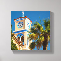 Grèce - Église grecque orthodoxe avec palmier