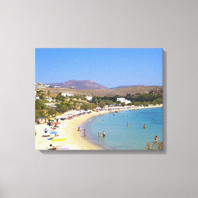 Toile Grèce, île de Paros, Krios Beach vue d'en haut (Recto)