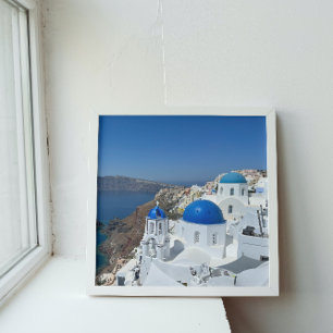 Toile Grèce Oia Santorin Blue Dome Vacances