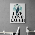 Toile Green Cat Moon et Stars Live Love Laugh Positive<br><div class="desc">Fait partie d'une série de modèles de silhouette de chat. J'aime vraiment jouer avec des silhouettes et je sens qu'elles fonctionnent très bien avec des affirmations inspirantes. Notre subconscient reprend vraiment ce que nous y mettons,  nous devons donc nous entourer de positivité.</div>