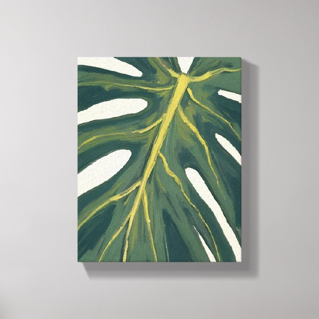 Toile Green Monstera Leaf Botanical Plant Watercolor (Recto)
