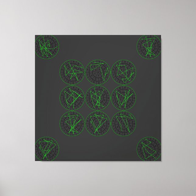Toile Green Wealth Luck Série Sigil (Recto)