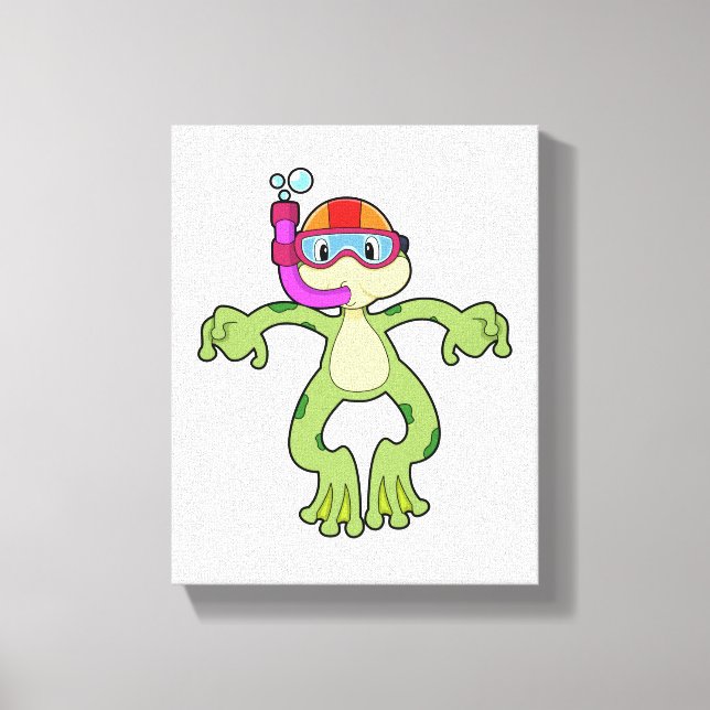 Toile Grenouille à la plongée avec tuba (Recto)