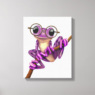 Toile Grenouille d'arbre pourpre mignonne avec des