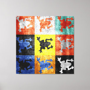 Toile Grenouille grunge art