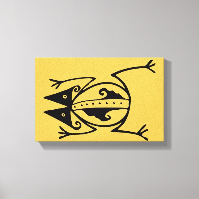 Toile Grenouille tribale ancienne aztèque art tribal (Recto)