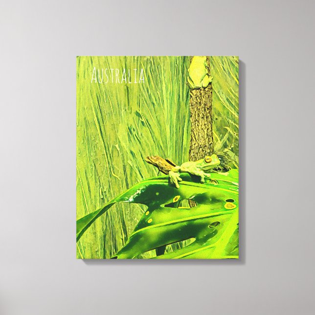 Toile Grenouille verte Grenouille australienne (Recto)