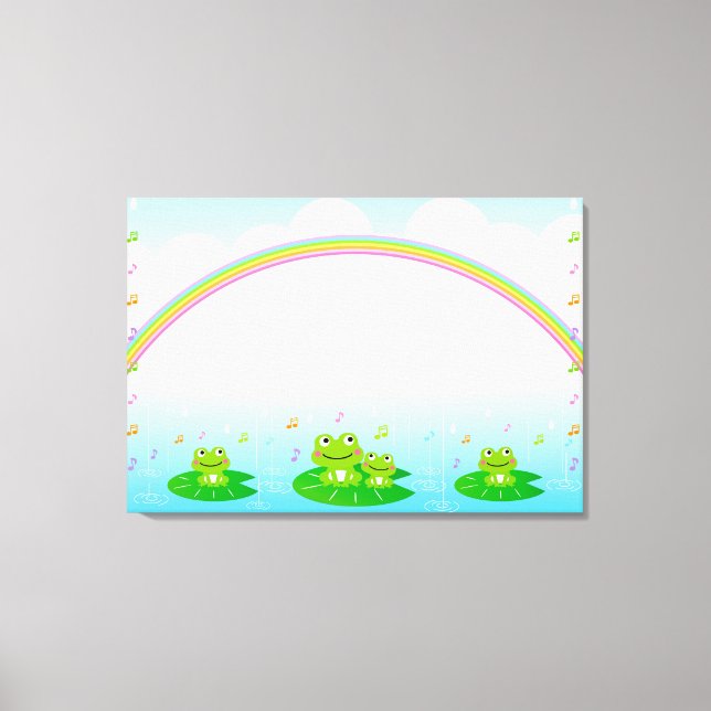 Toile Grenouilles sous l'arc-en-ciel (Recto)