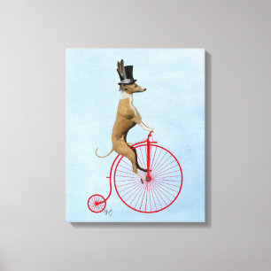 Toile Greyhound sur Red Penny Farthing Bike