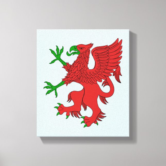 Toile Griffin en rouge et vert (Recto)