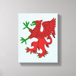 Toile Griffin rouge et vert