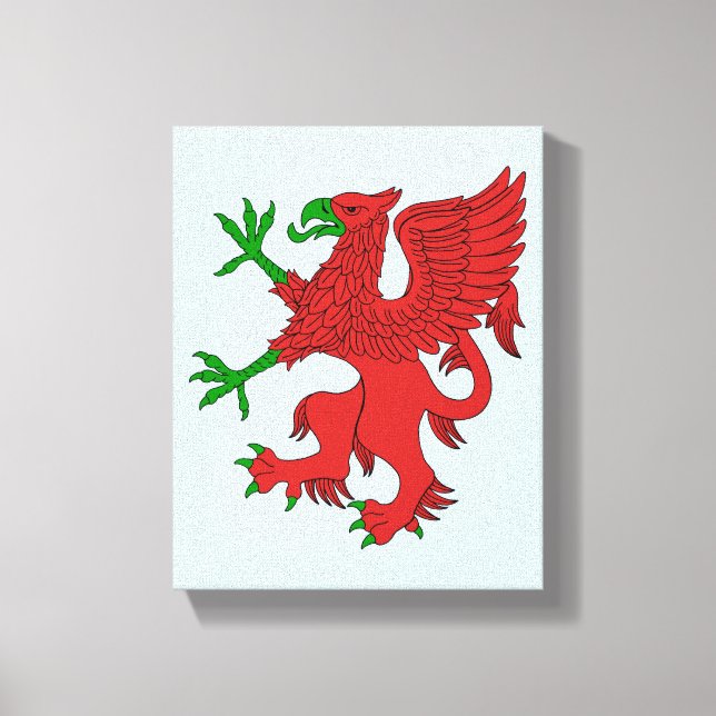 Toile Griffin rouge et vert (Recto)
