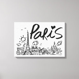 Toile Griffonnage de ville de Paris