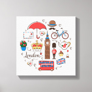 Toile Griffonnages de Londres