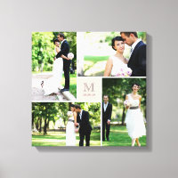Grille de monogramme carré rose Mariage 4 Collage 
