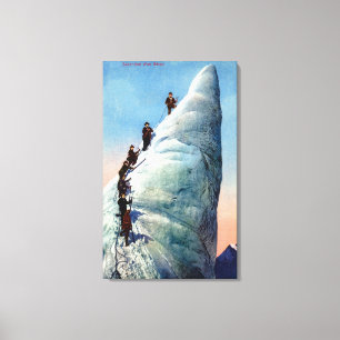 Toile Grimpeurs de montagne essayant de monter un sérac