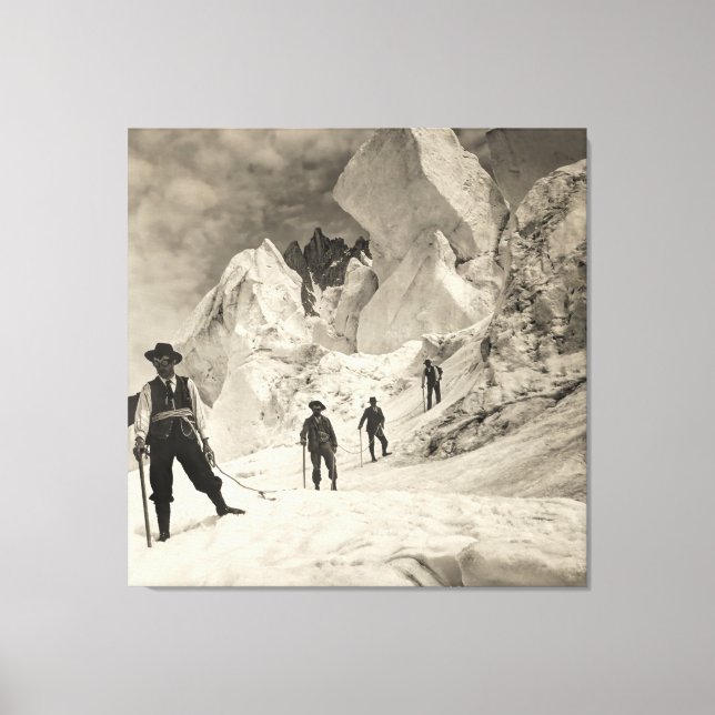 Toile Grimpeurs sous Serac dangereux - Mt. Blanc 1908 (Recto)
