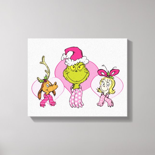 Toile Grinch Crew in Pink Valentine's Portrait (Recto)