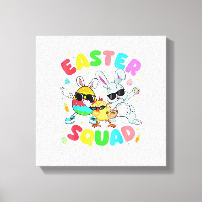 Toile Groovy Funny Rabbit Egg Chick Easter Squad Day Men (Recto)