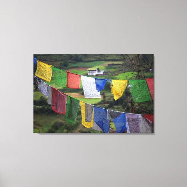 Toile Gros plan de drapeaux de prière (Recto)