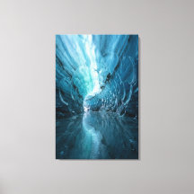 Grotte de glace céleste - Réalisme abstrait bleu s