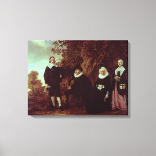Toile Groupe de famille dans un paysage