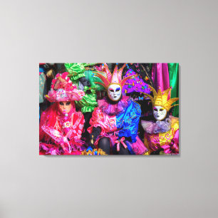 Toile Groupe en costume de carnaval, Venise