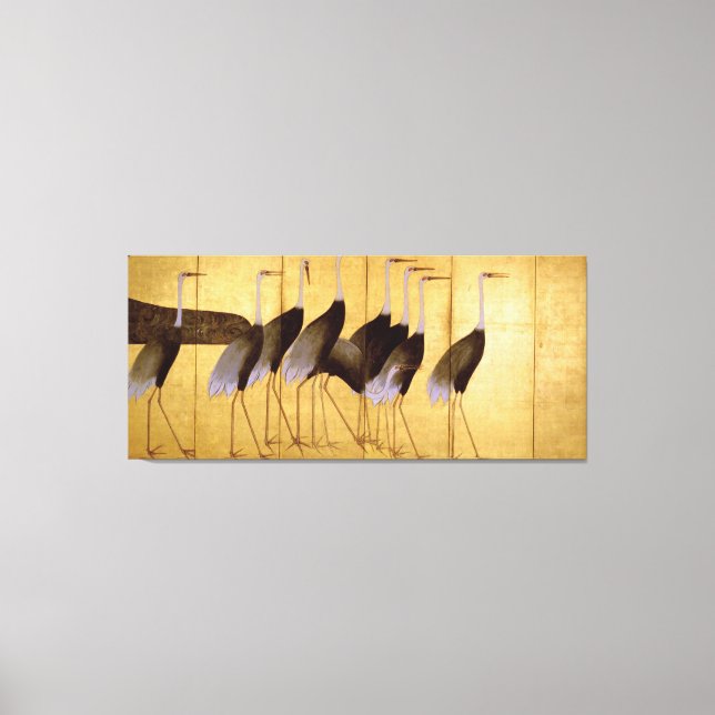 Toile Grue, Ogata Korin Art japonais (Recto)