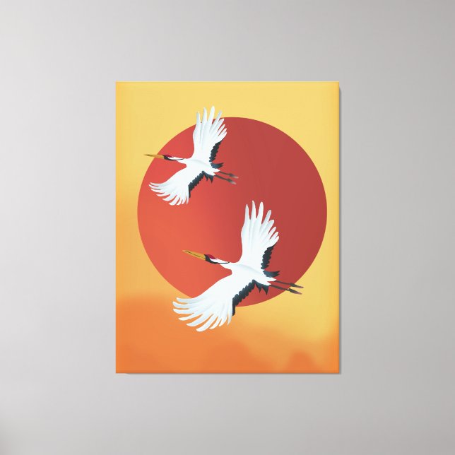 Toile Grues japonaises (Recto)