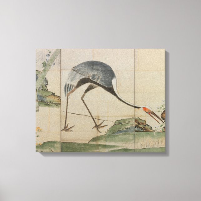 Toile Grues, pins et bambou (Recto)