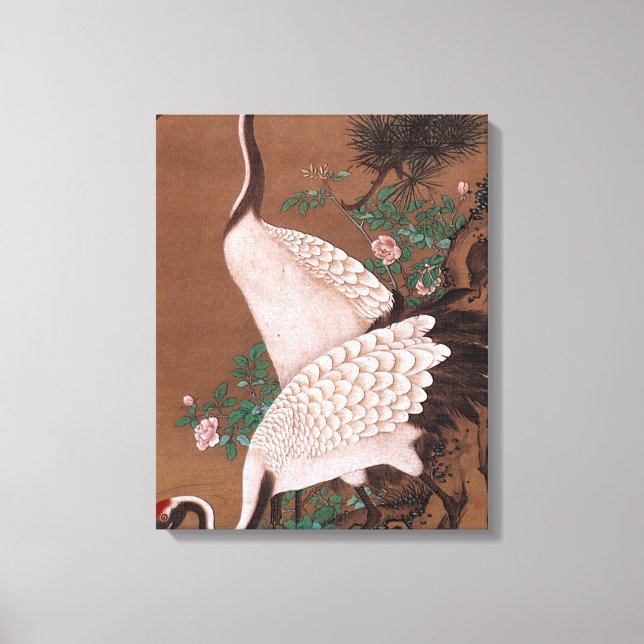 Toile Grues, Watanabe Shuseki Art Japonais (Recto)