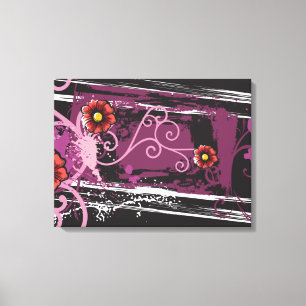 Toile Grunge floral Abstrait