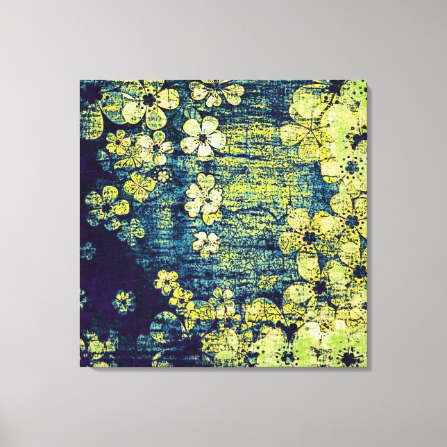 Toile Grunge floral vintage art abstrait (Recto)