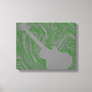 Toile Grunge Guitare Frottent Canvas Imprimer, Vert