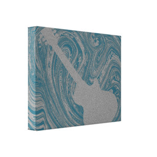 Toile Grunge Guitare Frottes Canvas Imprimer, Turquoise