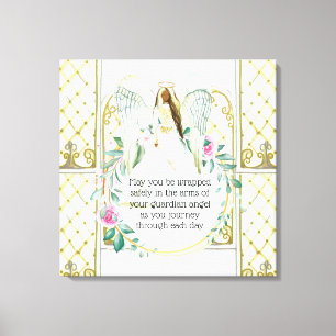 Toile Guardian ange rose fenêtre de couronnes filles cit