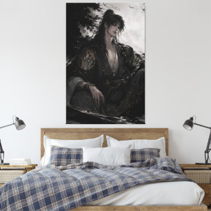 Toile Guerrier au lavis d'encre avec le Tigre Blanc Ar