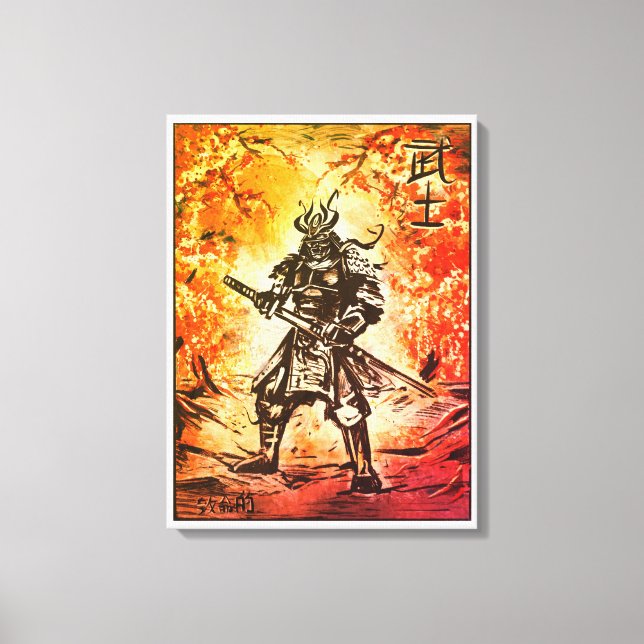 Toile Guerrier Samouraï ; Art Traditionnel Japonais (Recto)