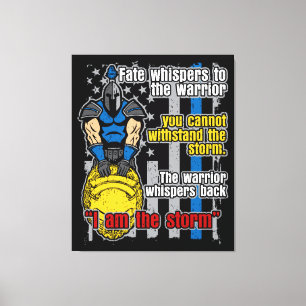 Toile Guerrier Trojan de police je suis la tempête