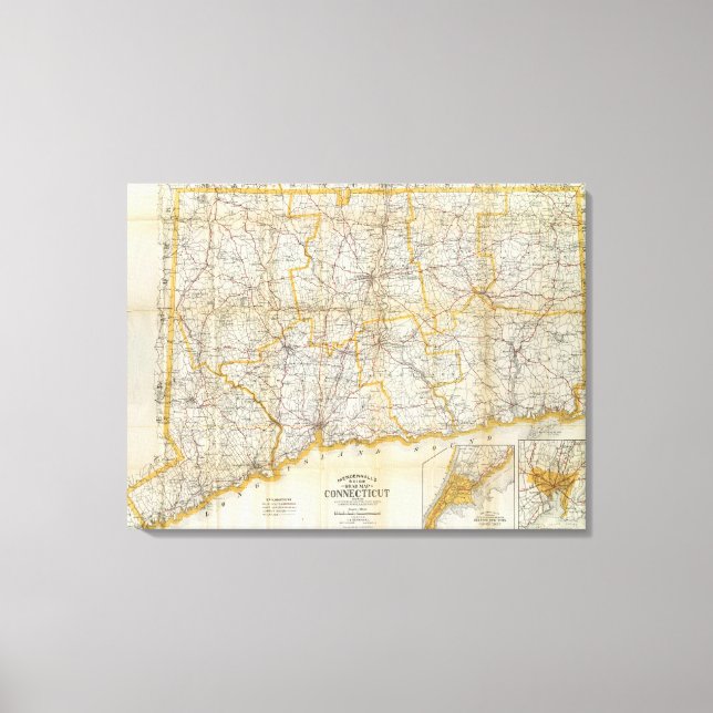 Toile Guide de Mendenhall, Road Map Connecticut (Recto)