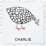 Toile Guinée Fowl Bird Personnalisé<br><div class="desc">Une poule de Guinée mignonne et décalée pour les fermiers,  les amateurs d'oiseaux et n'importe qui d'autre ! Art original de Nic Squirrell. Modifier le nom ou le texte à personnaliser, </div>