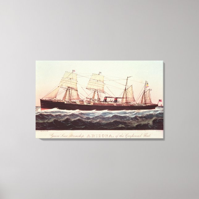 Toile Guion Line Steamship Arizona (Recto)