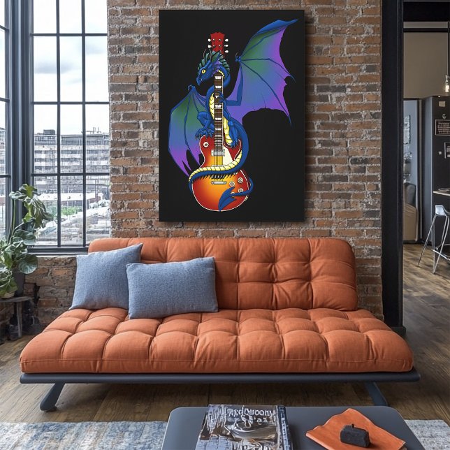 Toile Guitare à explosion solaire Blue Dragon (Créateur téléchargé)