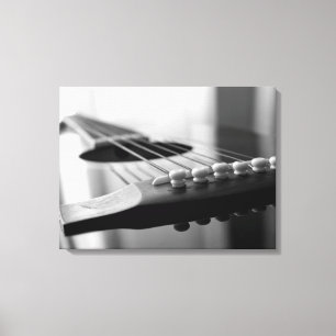 Toile Guitare acoustique Noir et blanc Angle des cordes