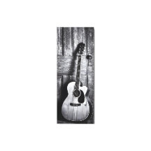 Guitare acoustique rustique en noir et blanc