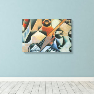 Toile Guitare (Banjo) et Lunettes, Juan Gris, Art Vintag